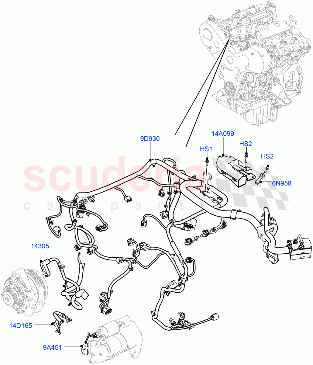 Electrical Wiring - Engine And Dash(3.0L 24V V6 Turbo Diesel Std Flow,3.0L 24V DOHC V6 TC Diesel) of Land Rover Land Rover Range Rover Sport (2014+) [5.0 OHC SGDI SC V8 Petrol]