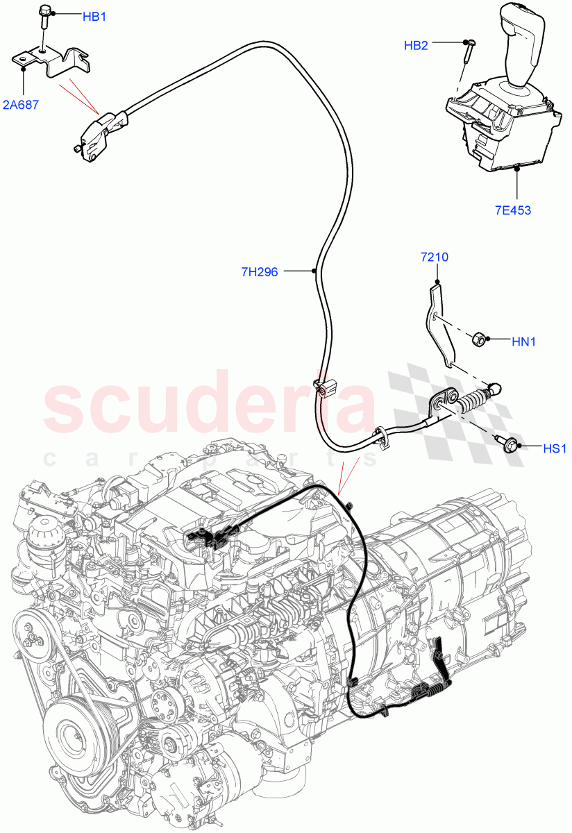 Gear Change-Automatic Transmission (2.0L I4 High DOHC AJ200 Petrol, 8 Speed Auto Trans ZF 8HP45) ((V) FROMJA000001) of Land Rover Land Rover Range Rover Sport (2014+) [2.0 Turbo Diesel]