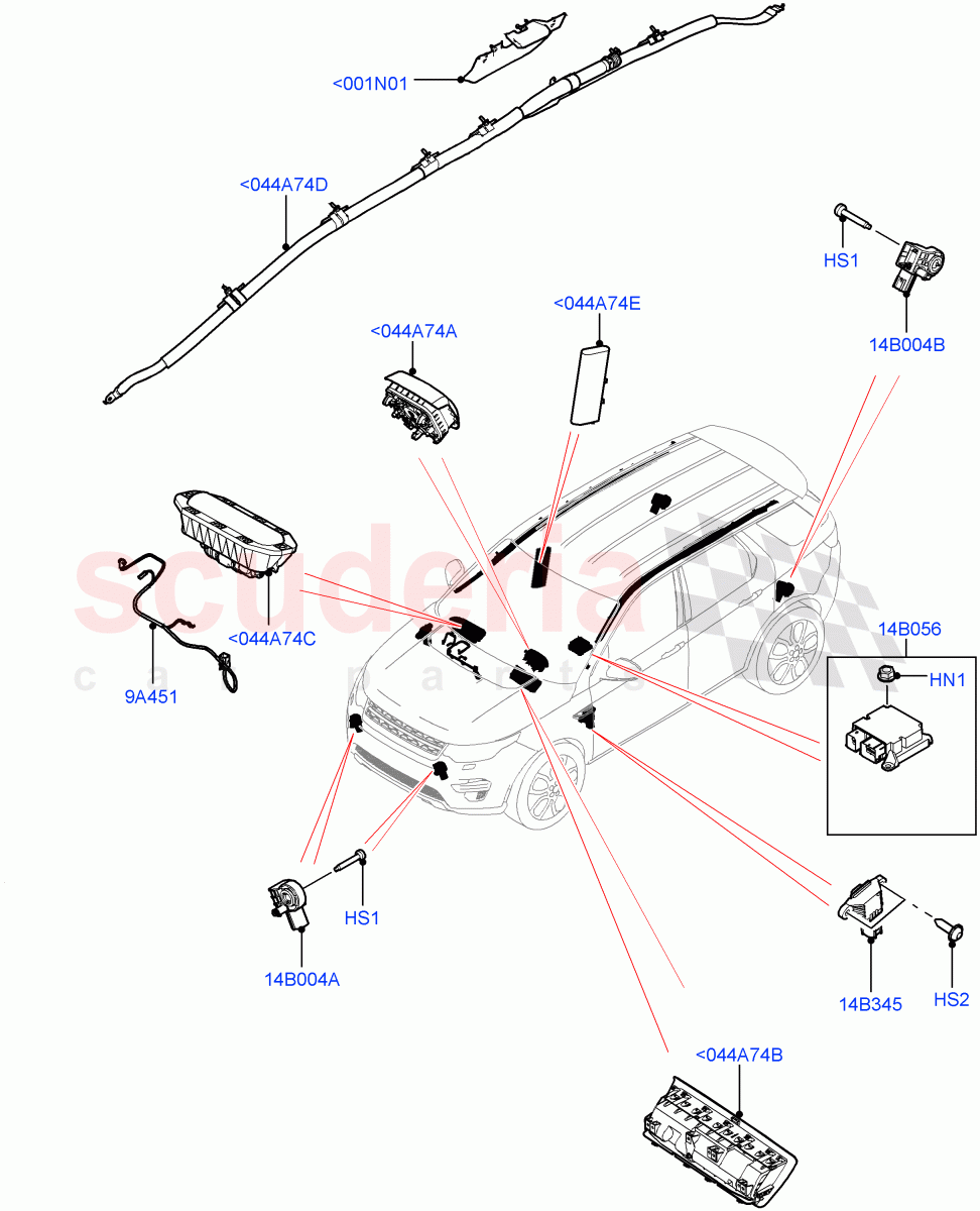 Airbag System(Itatiaia (Brazil))((V)FROMGT000001) of Land Rover Land Rover Discovery Sport (2015+) [2.0 Turbo Diesel AJ21D4]