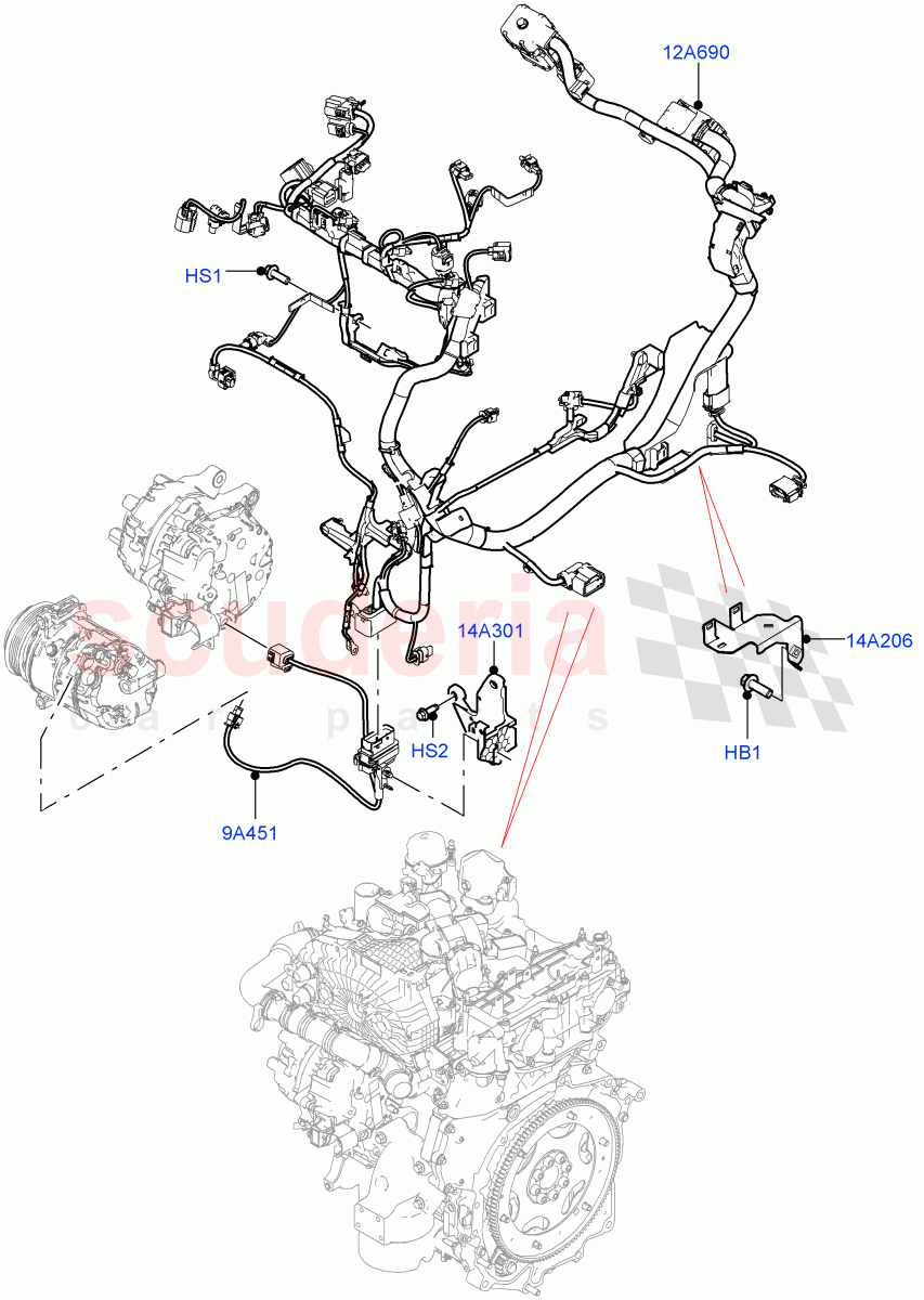 Electrical Wiring - Engine And Dash(Engine)(1.5L AJ20P3 Petrol High,Halewood (UK))((V)FROMMH000001) of Land Rover Land Rover Discovery Sport (2015+) [2.0 Turbo Petrol GTDI]