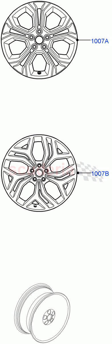 Wheels (Changsu (China)) of Land Rover Land Rover Range Rover Evoque (2019+) [2.0 Turbo Diesel AJ21D4]