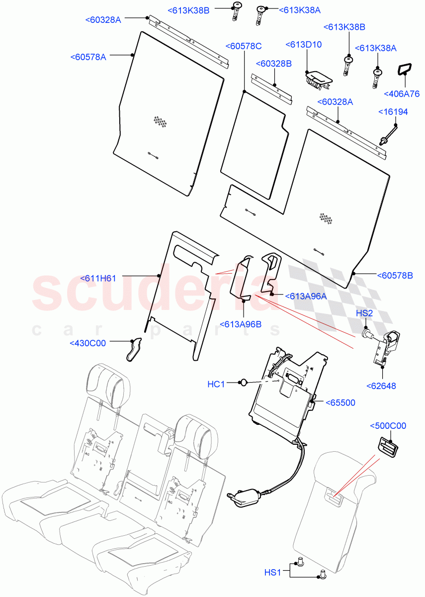 Rear Seat Back(With 60/40 Manual Fold Thru Rr Seat,With 60/40 Power Fold Thru Rr Seat) of Land Rover Land Rover Range Rover (2012-2021) [3.0 DOHC GDI SC V6 Petrol]