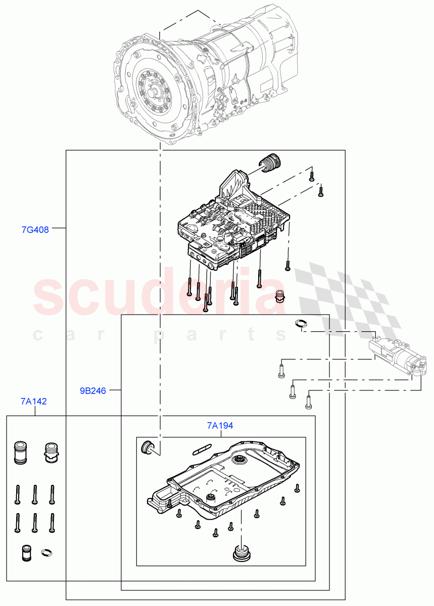 Valve Body - Main Control & Servo's(Transmission Control Valve, Nitra Plant Build)(2.0L AJ200P Hi PHEV,8HP Gen3 Hybrid Trans,3.0L AJ20P6 Petrol PHEV) of Land Rover Land Rover Defender (2020+) [2.0 Turbo Petrol AJ200P]