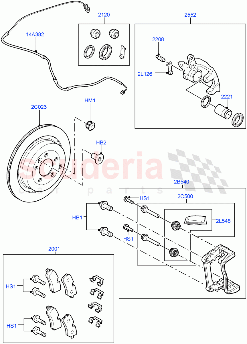 Rear Brake Discs And Calipers (With Four Corner Air Suspension) ((V) FROMDA000001) of Land Rover Land Rover Discovery 4 (2010-2016) [2.7 Diesel V6]