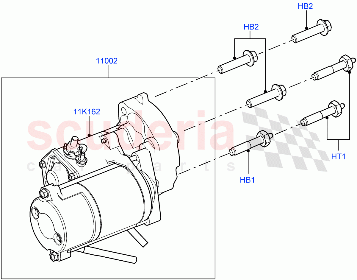 Starter Motor(2.2L DOHC EFI TC DW12,2.2L CR DI 16V Diesel) of Land Rover Land Rover Range Rover Evoque (2012-2018) [2.2 Single Turbo Diesel]