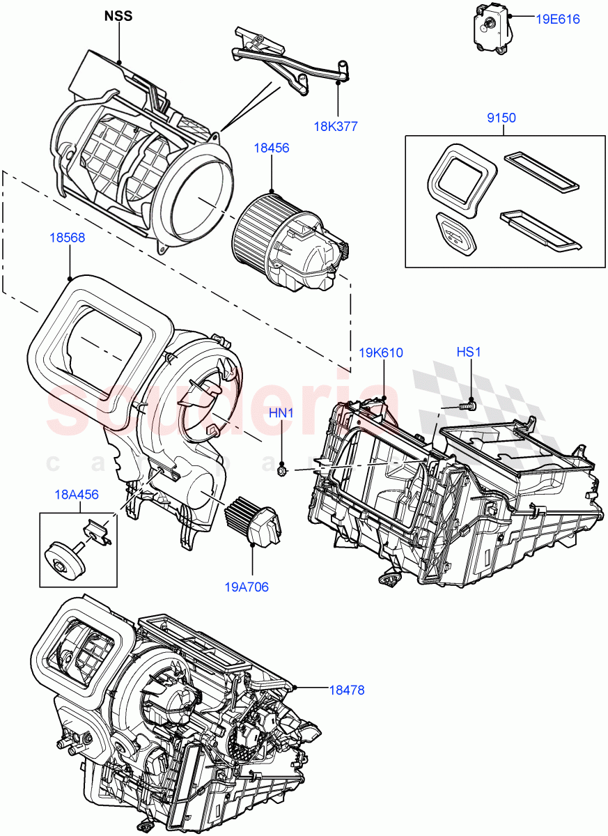 Heater/Air Cond.External Components (Itatiaia (Brazil)) ((V) FROMGT000001) of Land Rover Land Rover Range Rover Evoque (2012-2018) [2.0 Turbo Petrol GTDI]