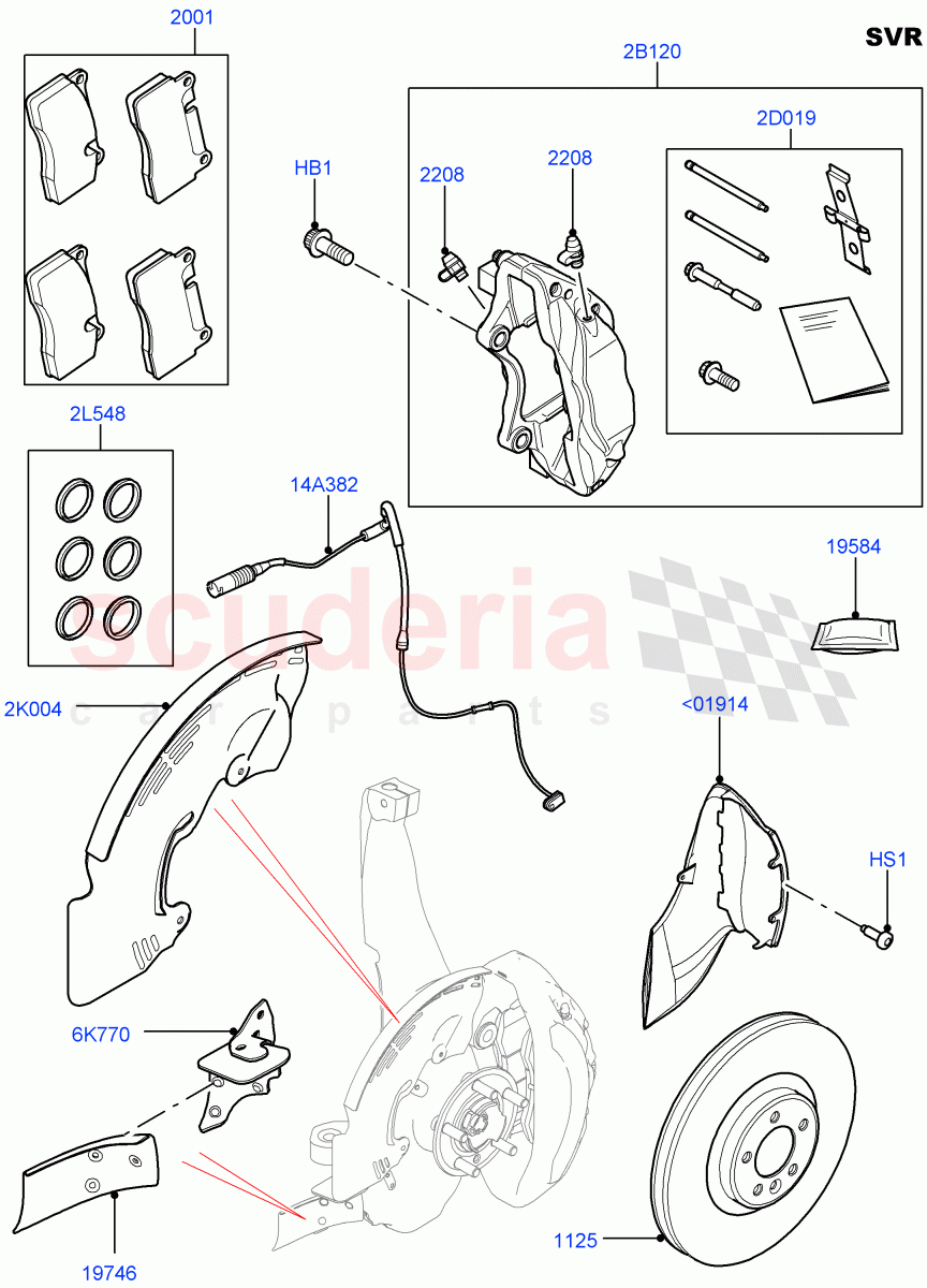 Front Brake Discs And Calipers(SVR Version,SVR)((V)FROMFA000001) of Land Rover Land Rover Range Rover Sport (2014+) [3.0 DOHC GDI SC V6 Petrol]