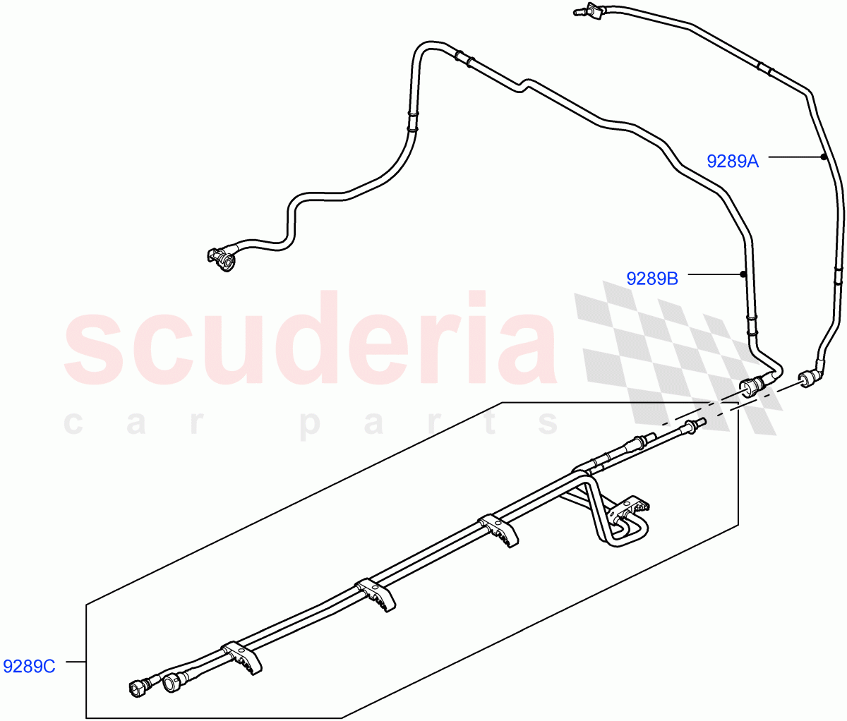 Fuel Lines (Rear Centre) (5.0L OHC SGDI SC V8 Petrol - AJ133) ((V) FROMAA000001) of Land Rover Land Rover Range Rover (2010-2012) [5.0 OHC SGDI SC V8 Petrol]