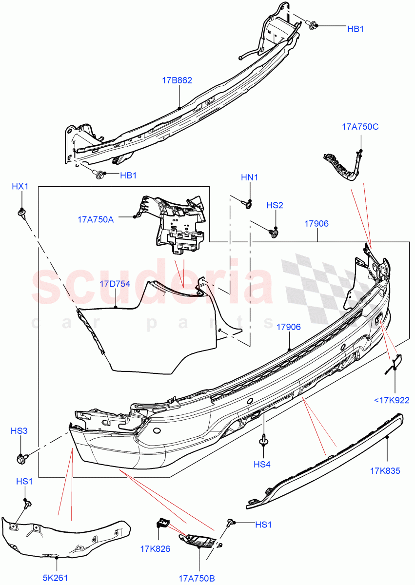 Rear Bumper (Changsu (China), Front Bumper - Painted Body Colour) ((V) FROMKG446857) of Land Rover Land Rover Discovery Sport (2015+) [2.0 Turbo Petrol GTDI]