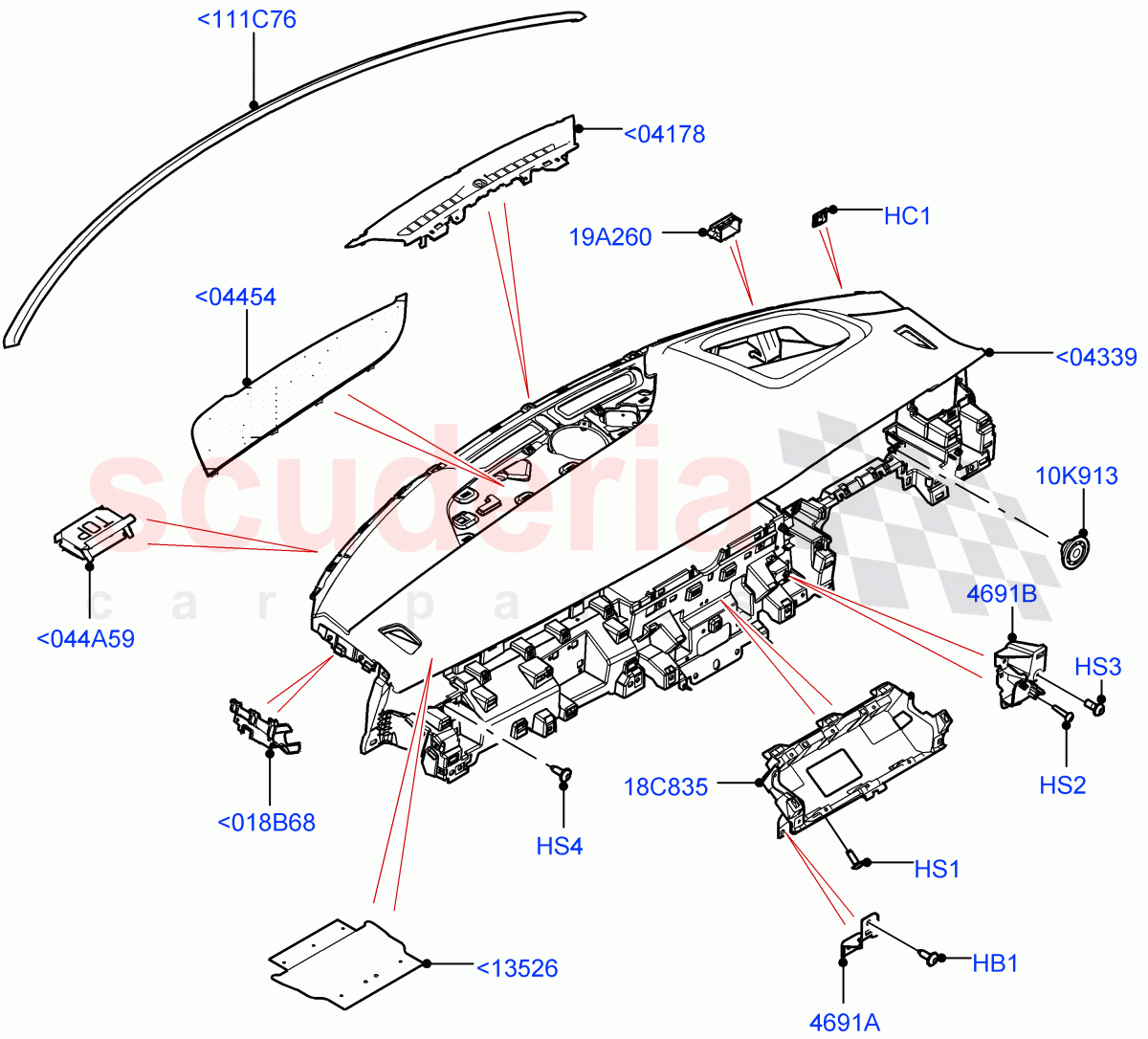 Instrument Panel(External Components, Upper)(Itatiaia (Brazil),Head Up Display) of Land Rover Land Rover Range Rover Evoque (2019+) [2.0 Turbo Diesel AJ21D4]