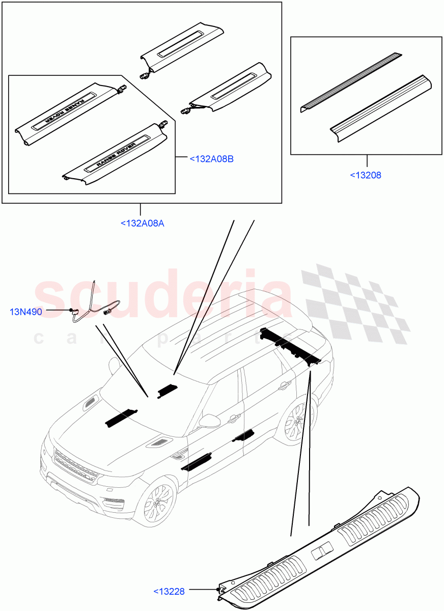 Door Sill Finishers(Accessory) of Land Rover Land Rover Range Rover Sport (2014+) [3.0 I6 Turbo Petrol AJ20P6]