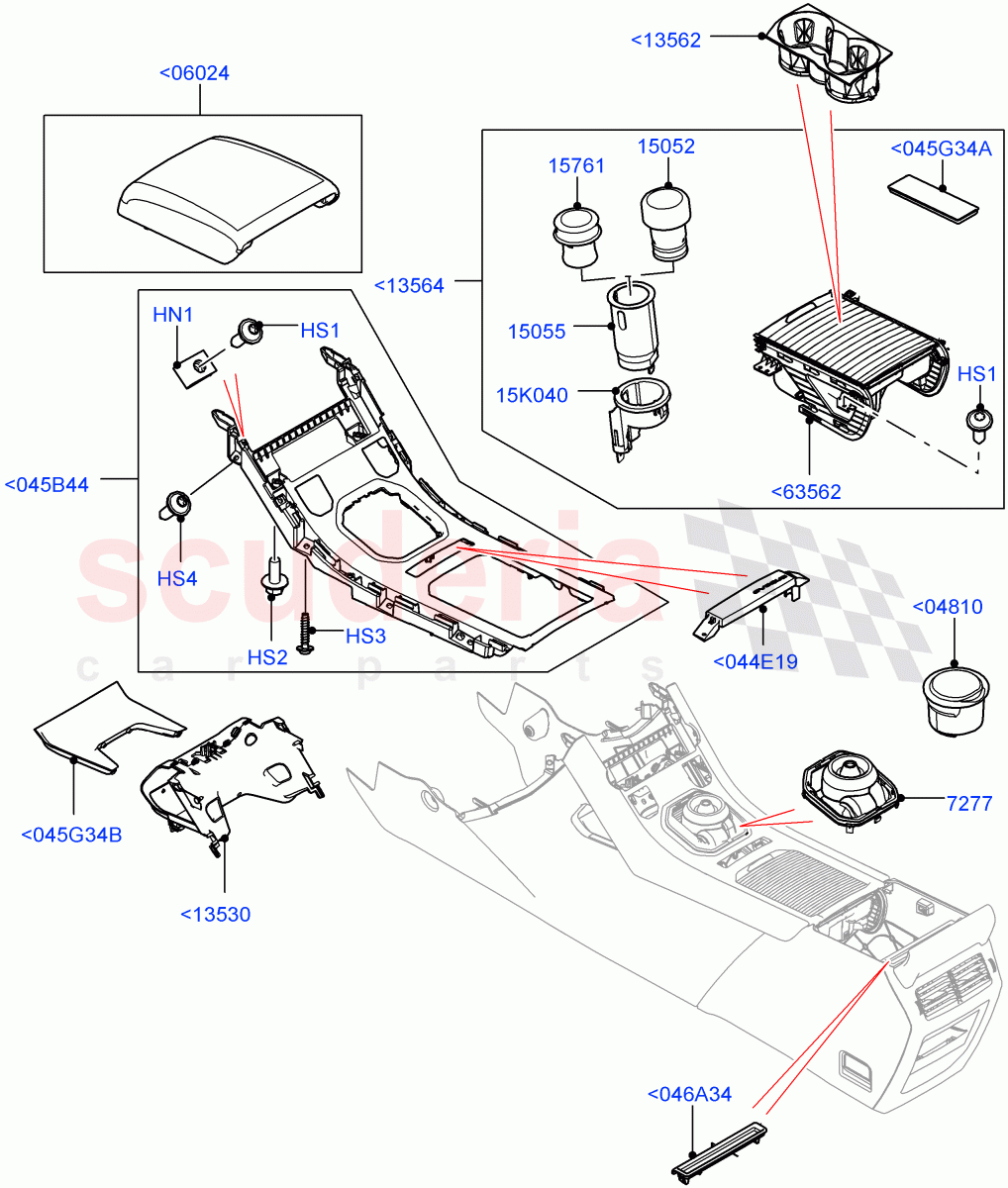 Console - Floor (Trim Upper, External Components) (Halewood (UK)) of Land Rover Land Rover Range Rover Evoque (2012-2018) [2.0 Turbo Diesel]