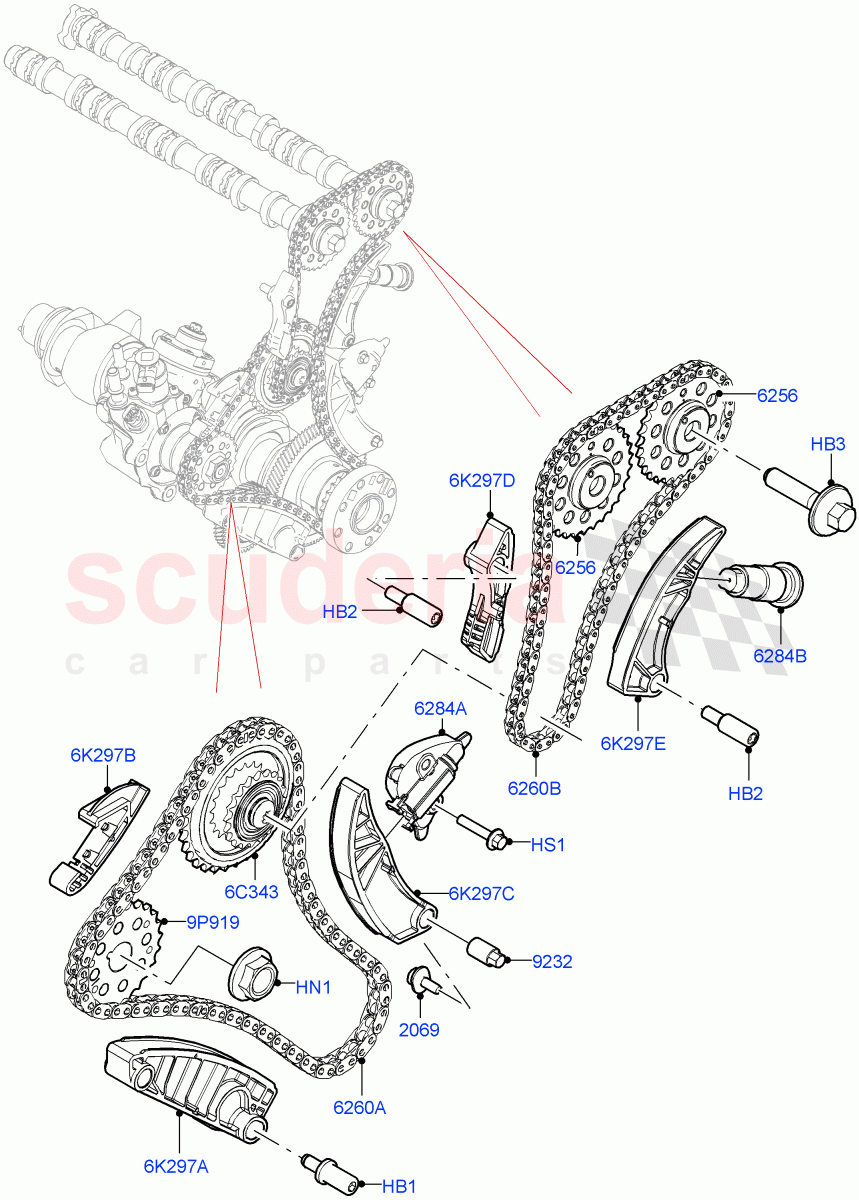 Timing Gear(2.0L AJ21D4 Diesel Mid,Halewood (UK))((V)FROMMH000001) of Land Rover Land Rover Range Rover Evoque (2019+) [2.0 Turbo Diesel AJ21D4]