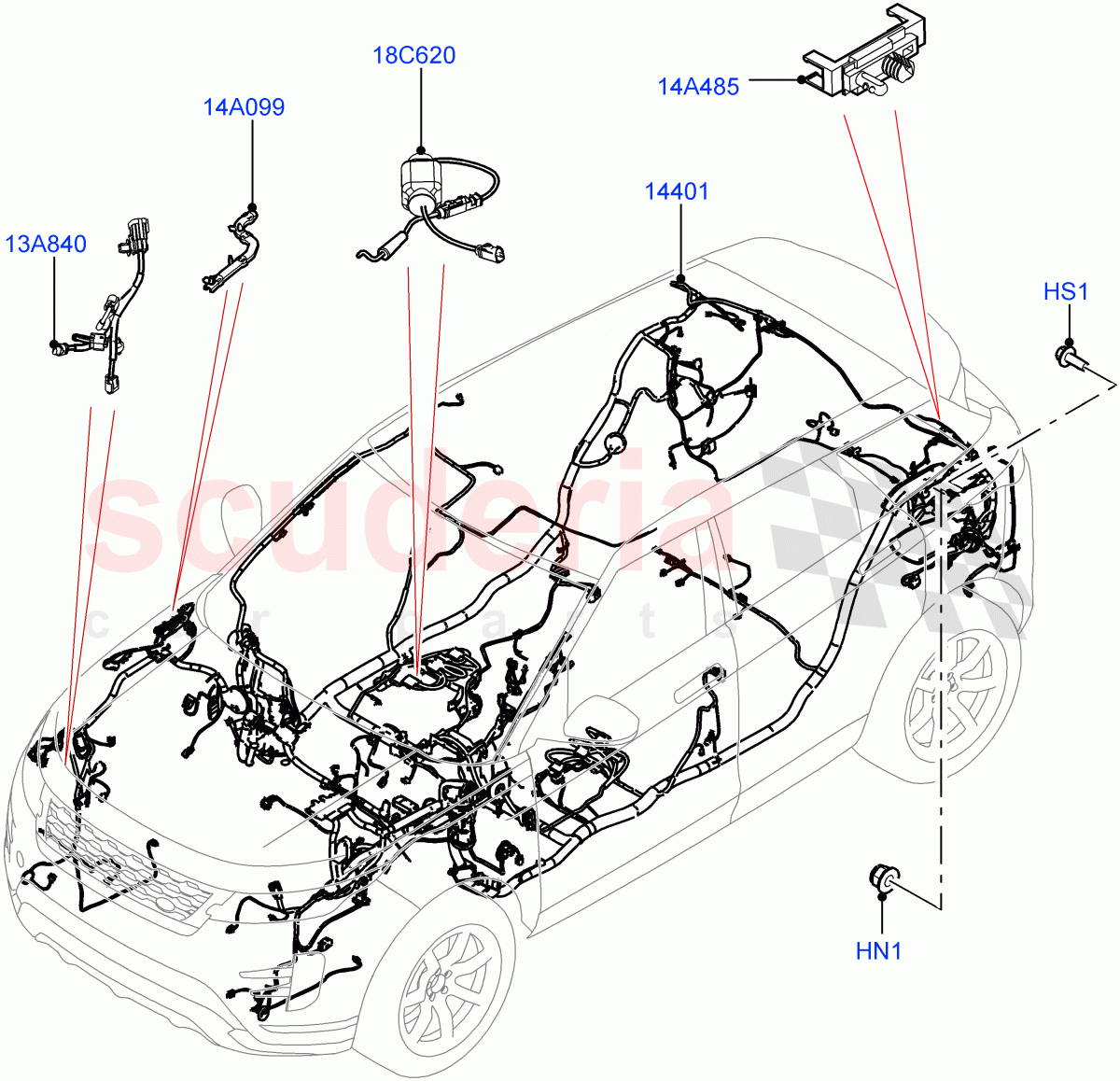 Main Harness(Halewood (UK)) of Land Rover Land Rover Range Rover Evoque (2019+) [2.0 Turbo Diesel AJ21D4]