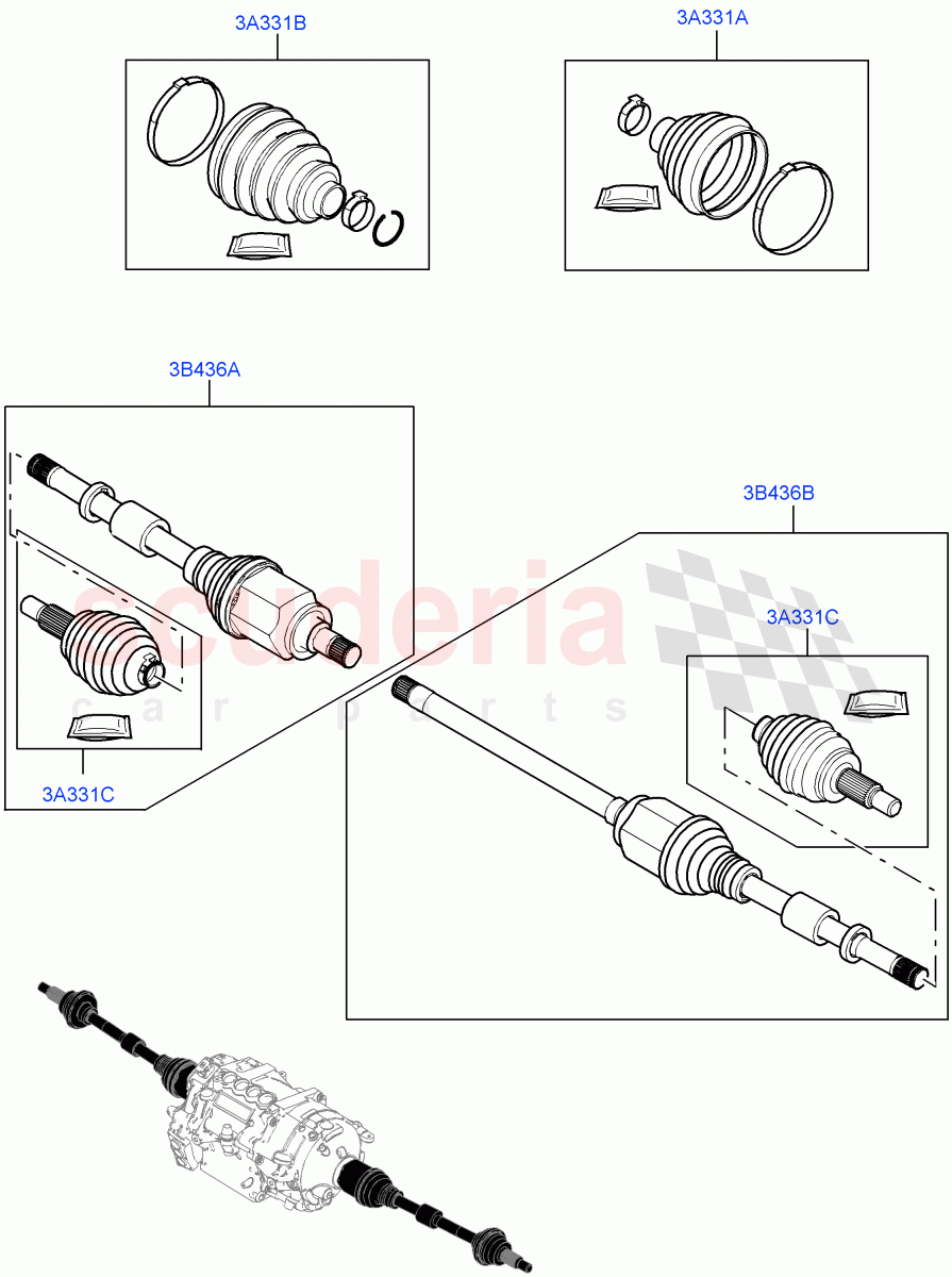 Drive Shaft - Rear Axle Drive(1.5L AJ20P3 Petrol High PHEV,Changsu (China),All Wheel Drive)((V)FROMMG575835) of Land Rover Land Rover Range Rover Evoque (2019+) [2.0 Turbo Diesel AJ21D4]