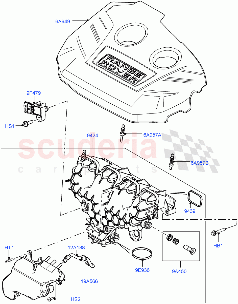 Inlet Manifold(2.0L 16V TIVCT T/C Gen2 Petrol)((V)FROMEH000001) of Land Rover Land Rover Range Rover Evoque (2012-2018) [2.0 Turbo Petrol GTDI]