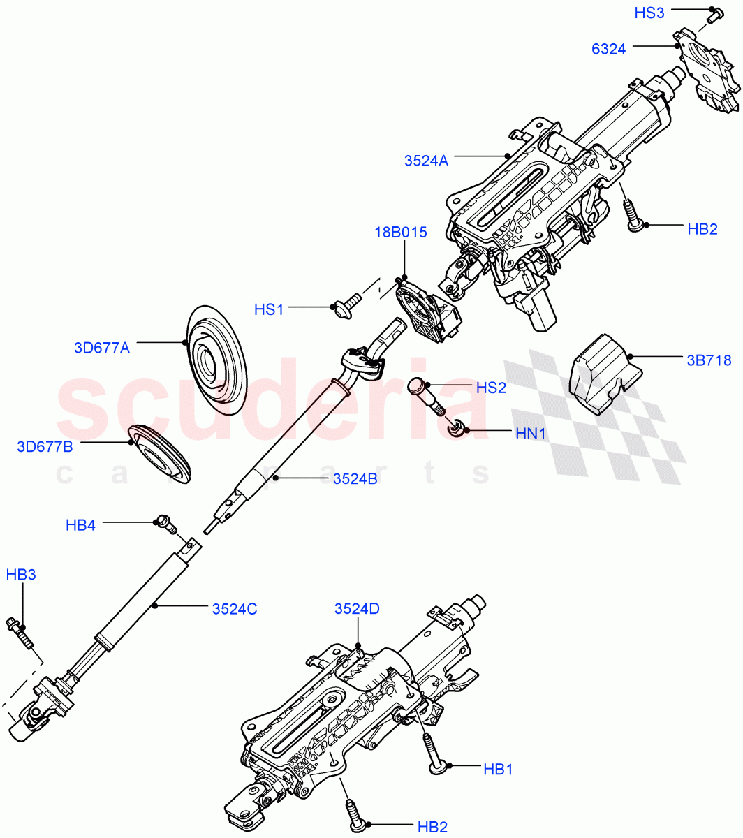 Steering Column ((V) TO9A999999) of Land Rover Land Rover Range Rover Sport (2005-2009) [4.4 AJ Petrol V8]