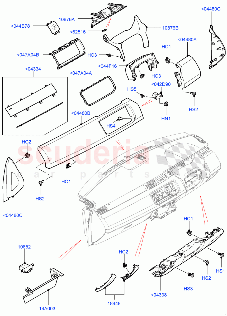 Instrument Panel (Lower) (Changsu (China)) ((V) FROMEG000001) of Land Rover Land Rover Range Rover Evoque (2012-2018) [2.0 Turbo Petrol AJ200P]
