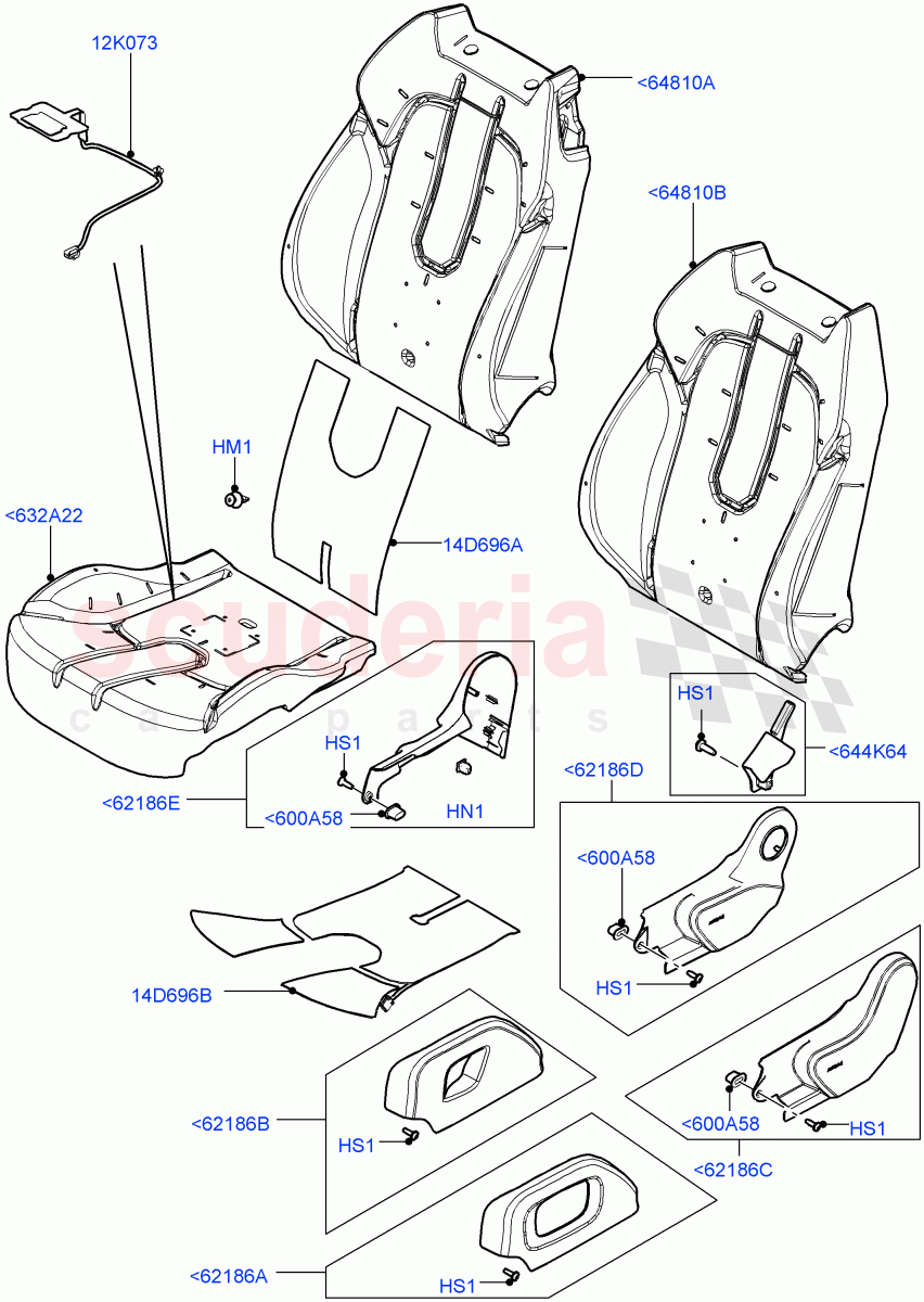 Front Seat Pads/Valances & Heating (Halewood (UK), Seat - Standard) ((V) TOFH999999) of Land Rover Land Rover Range Rover Evoque (2012-2018) [2.0 Turbo Diesel]