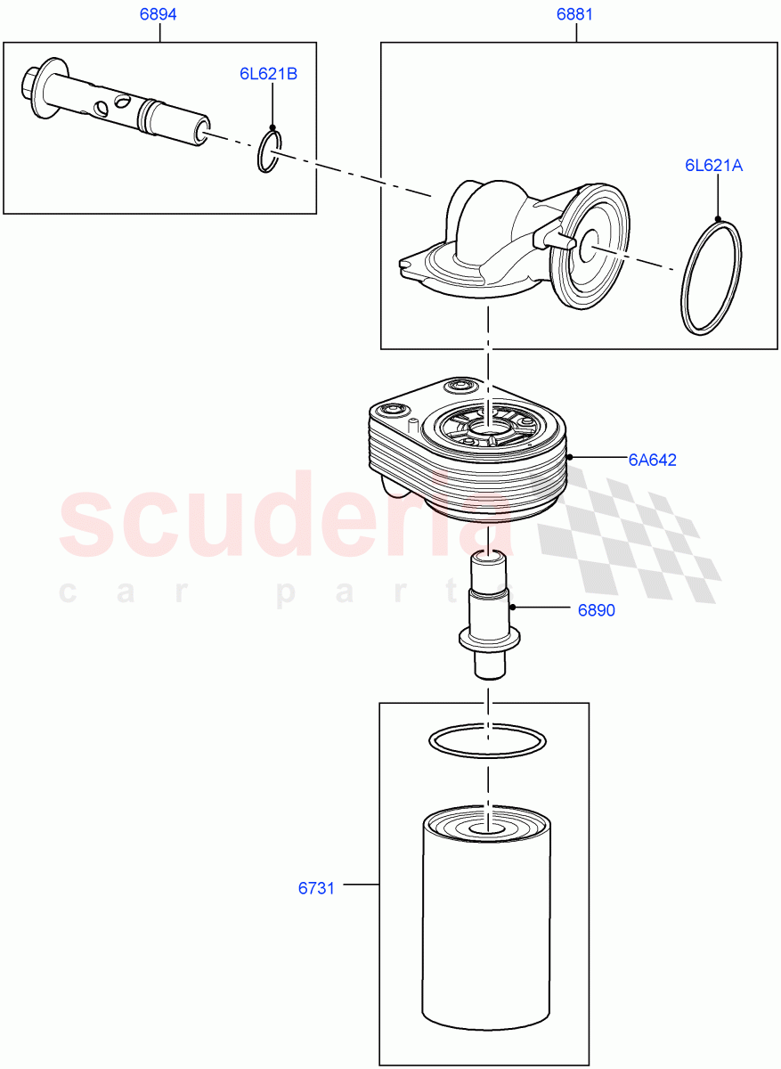 Oil Cooler And Filter(Cologne V6 4.0 EFI (SOHC))((V)FROMAA000001) of Land Rover Land Rover Discovery 4 (2010-2016) [4.0 Petrol V6]