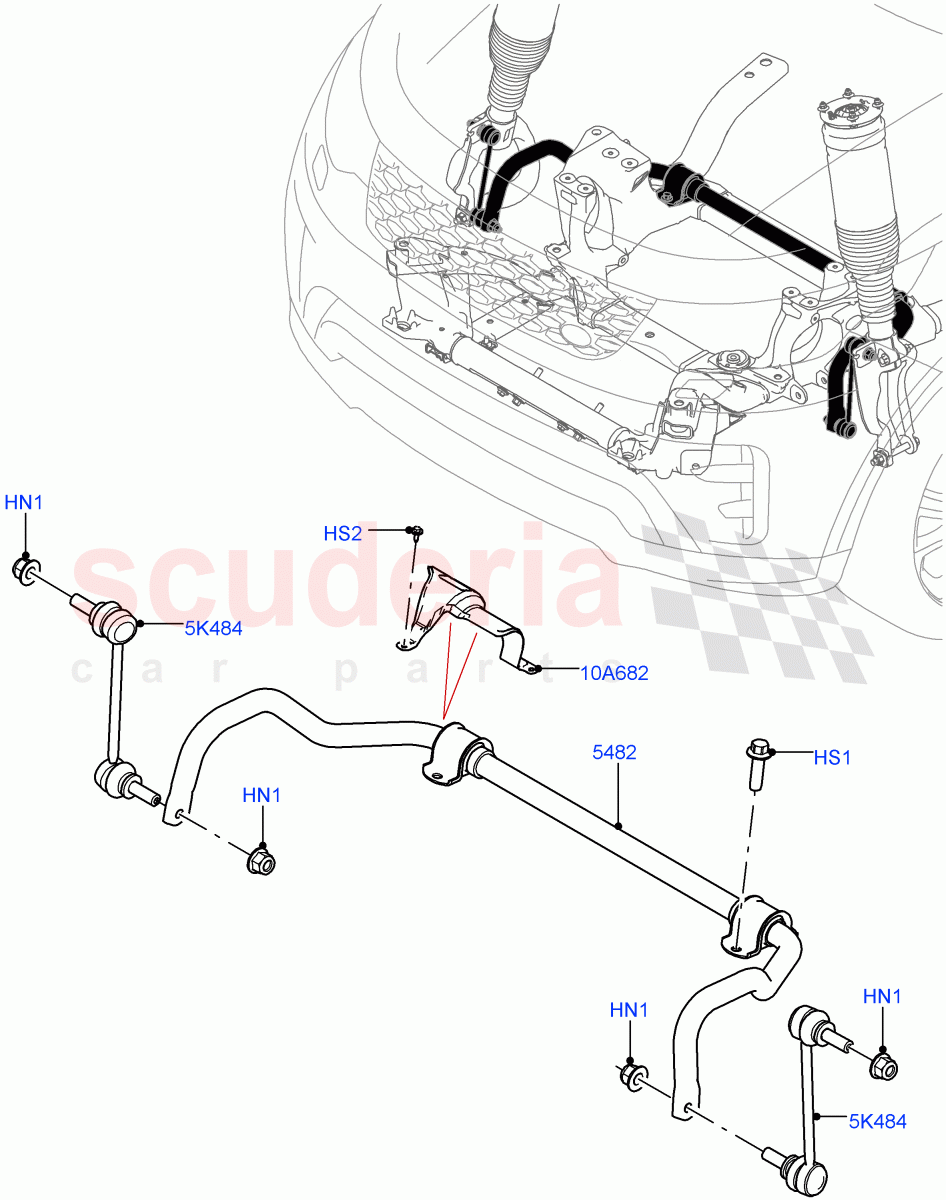 Front Cross Member & Stabilizer Bar (Stabilizer Bar) of Land Rover Land Rover Defender (2020+) [3.0 I6 Turbo Petrol AJ20P6]