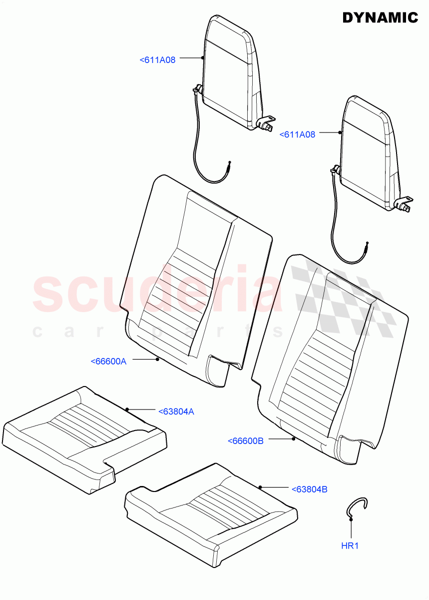 Rear Seat Covers(Dynamic Pack)(Windsor Sport Leather Perforated,Halewood (UK),Third Row Dual Individual Seat,Taurus Leather Sport Perforated)((V)FROMGH000001) of Land Rover Land Rover Discovery Sport (2015+) [2.0 Turbo Petrol AJ200P]