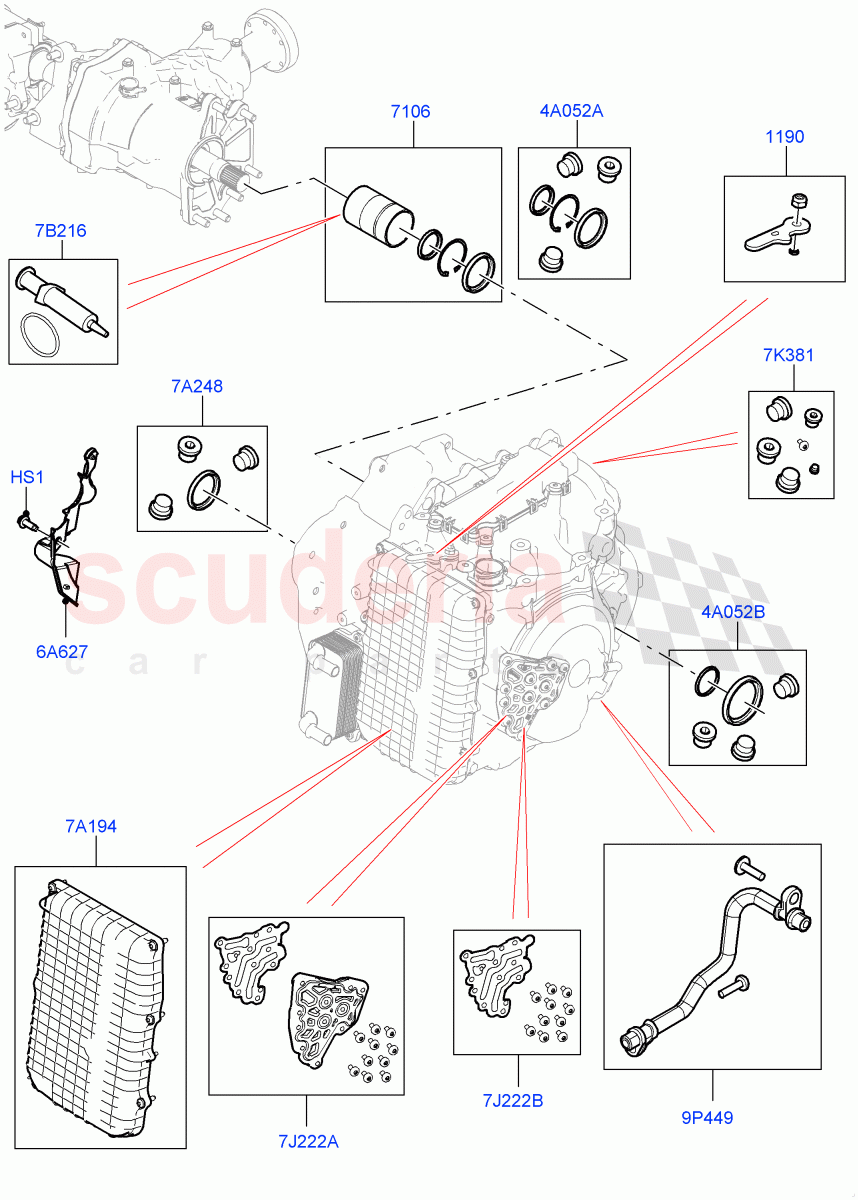 Transmission External Components (9 Speed Auto AWD, Halewood (UK)) ((V) FROMEH000001) of Land Rover Land Rover Range Rover Evoque (2012-2018) [2.0 Turbo Petrol GTDI]