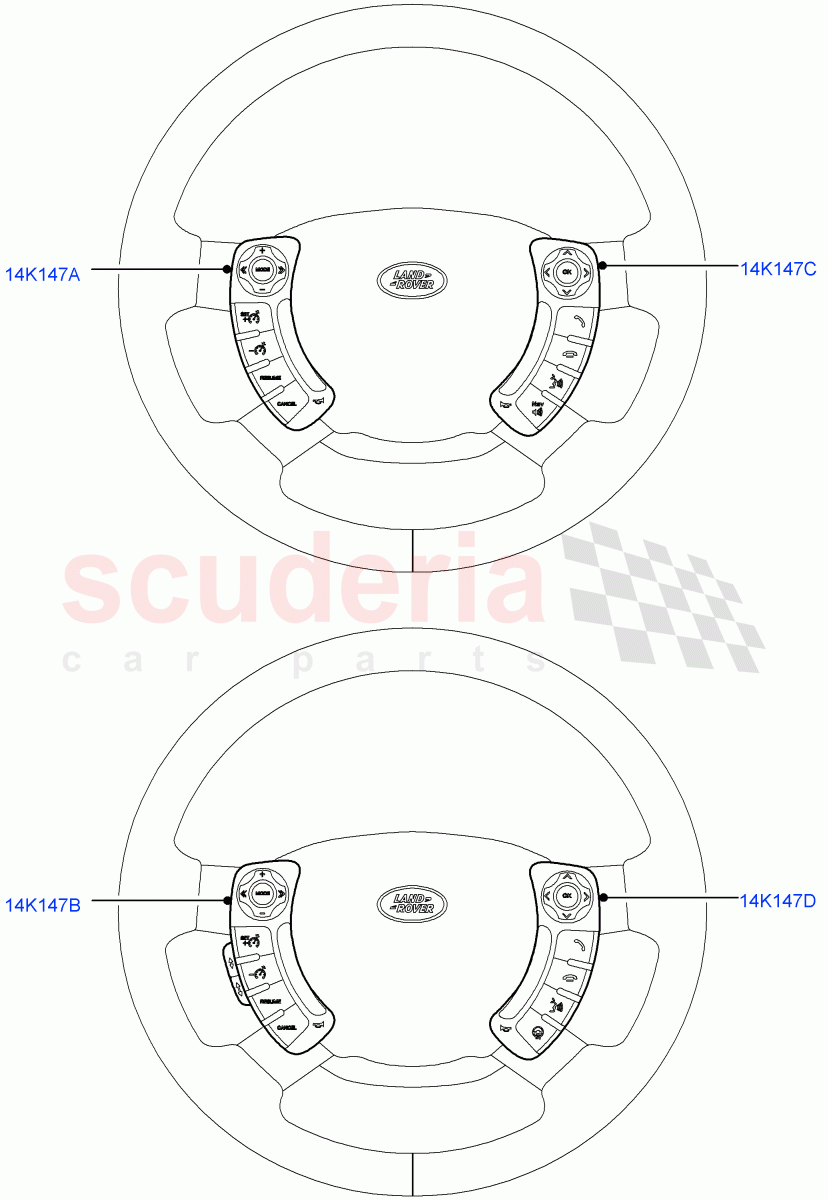 Switches (Steering Wheel) ((V) FROMAA000001) of Land Rover Land Rover Range Rover (2010-2012) [3.6 V8 32V DOHC EFI Diesel]