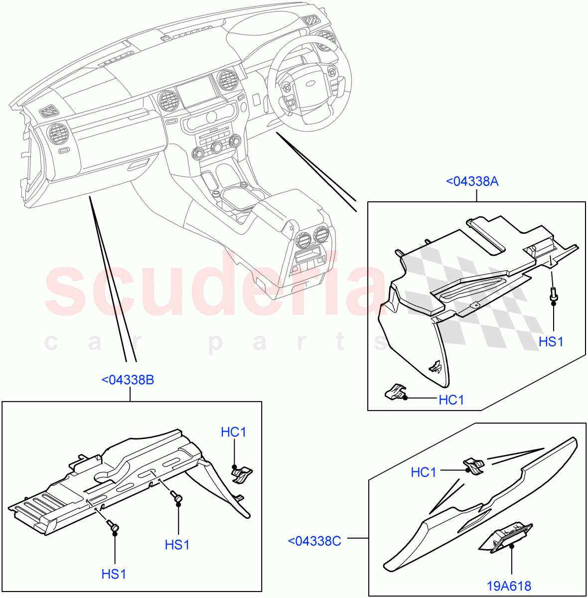 Instrument Panel(Lower)((V)FROMAA000001) of Land Rover Land Rover Discovery 4 (2010-2016) [2.7 Diesel V6]