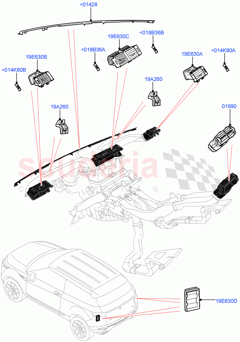 Air Vents, Louvres And Ducts (External Components) (Itatiaia (Brazil)) ((V) FROMGT000001) of Land Rover Land Rover Range Rover Evoque (2012-2018) [2.2 Single Turbo Diesel]