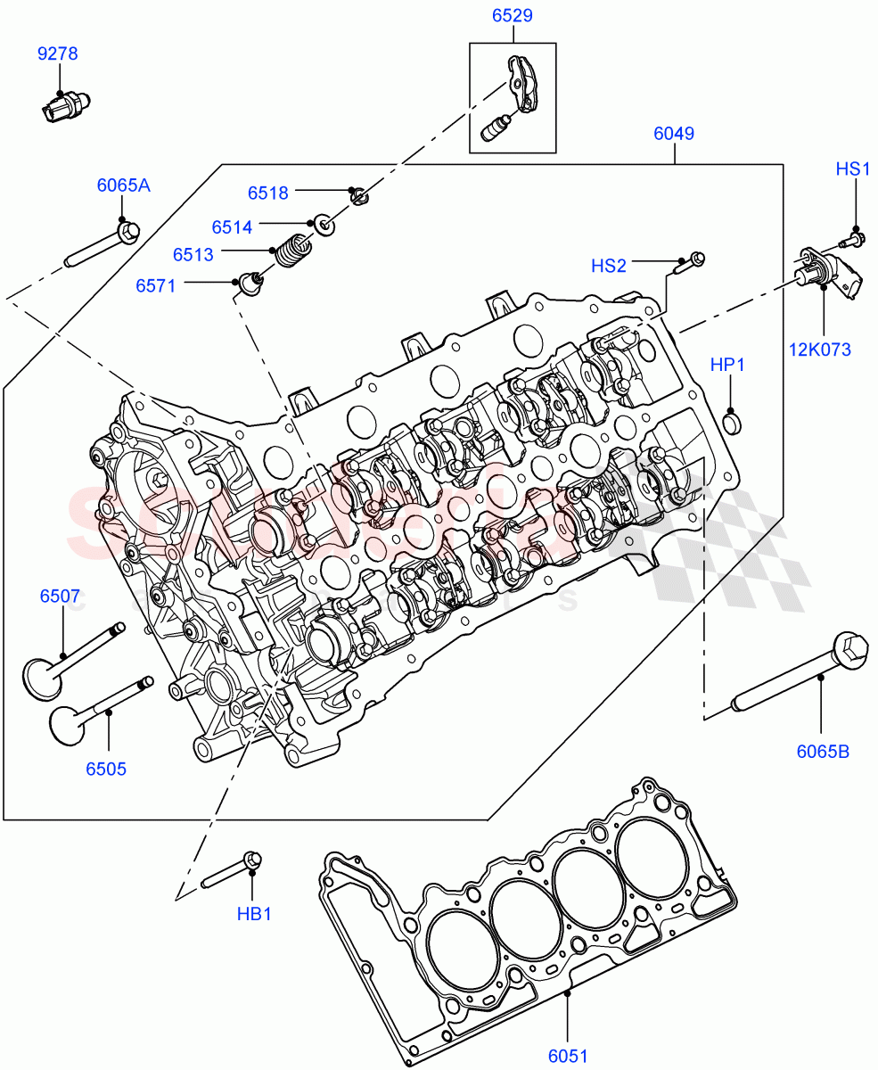Cylinder Head (4.4L DOHC DITC V8 Diesel) ((V) FROMBA000001) of Land Rover Land Rover Range Rover (2010-2012) [4.4 DOHC Diesel V8 DITC]