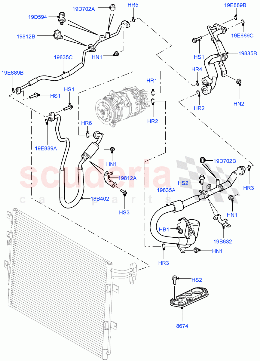Air Conditioning System (5.0L OHC SGDI SC V8 Petrol - AJ133, 5.0L OHC SGDI NA V8 Petrol - AJ133) ((V) FROMAA000001) of Land Rover Land Rover Range Rover Sport (2010-2013) [3.6 V8 32V DOHC EFI Diesel]
