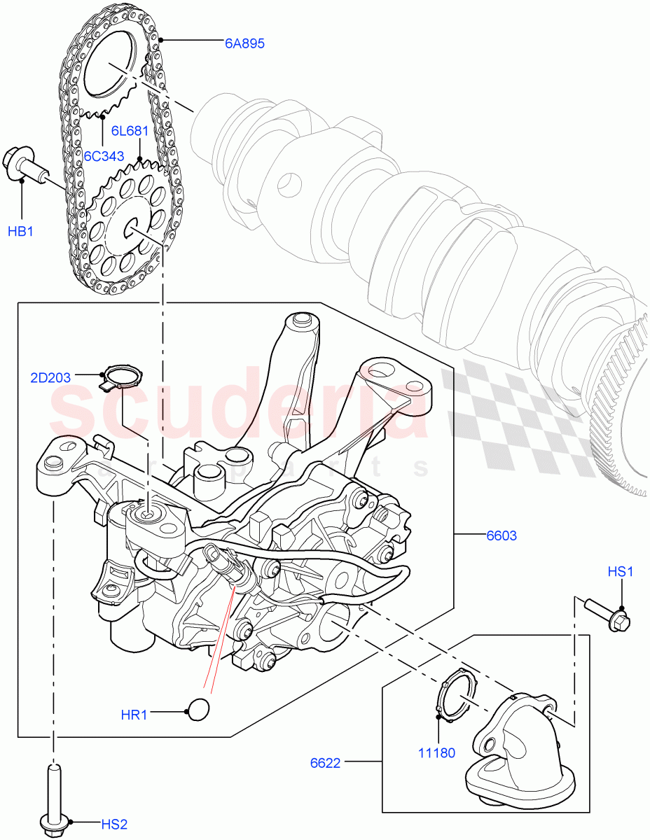 Oil Pump (1.5L AJ20P3 Petrol High, Changsu (China)) of Land Rover Land Rover Discovery Sport (2015+) [1.5 I3 Turbo Petrol AJ20P3]