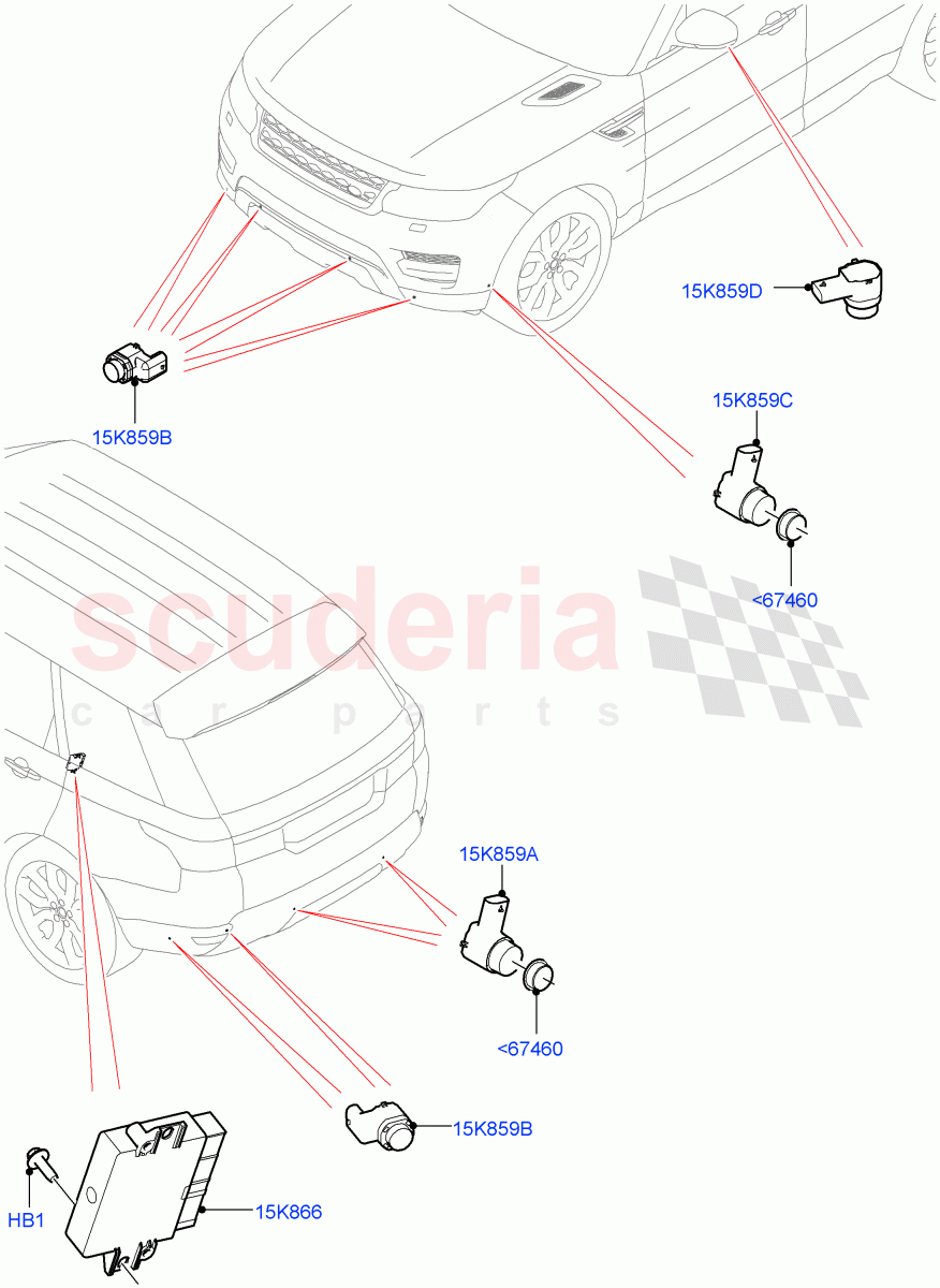 Parking Distance Control(SVR Version,SVR)((V)FROMJA000001) of Land Rover Land Rover Range Rover Sport (2014+) [3.0 Diesel 24V DOHC TC]