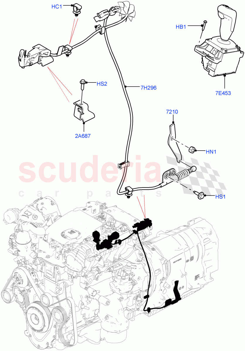 Gear Change-Automatic Transmission (3.0 V6 D Gen2 Mono Turbo, 8 Speed Auto Trans ZF 8HP70 4WD, 3.0 V6 D Gen2 Twin Turbo, 3.0 V6 D Low MT ROW, 2.0L I4 DSL HIGH DOHC AJ200) ((V) FROMHA000001) of Land Rover Land Rover Range Rover Sport (2014+) [5.0 OHC SGDI SC V8 Petrol]