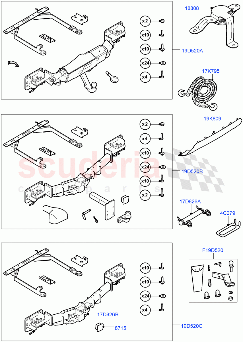 Towing Equipment(Accessory) of Land Rover Land Rover Range Rover Sport (2014+) [3.0 I6 Turbo Petrol AJ20P6]