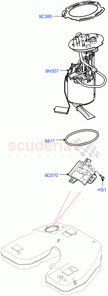 Fuel Pump And Sender Unit (5.0L P AJ133 DOHC CDA S/C Enhanced) ((V) FROMKA000001) of Land Rover Land Rover Range Rover Velar (2017+) [5.0 OHC SGDI SC V8 Petrol]