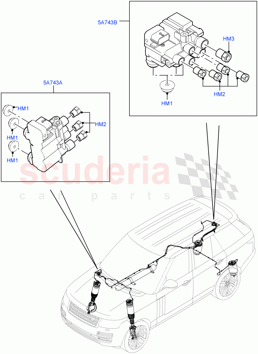 Air Suspension Compressor And Lines (Valve Assembly) of Land Rover Land Rover Range Rover (2012-2021) [3.0 I6 Turbo Diesel AJ20D6]