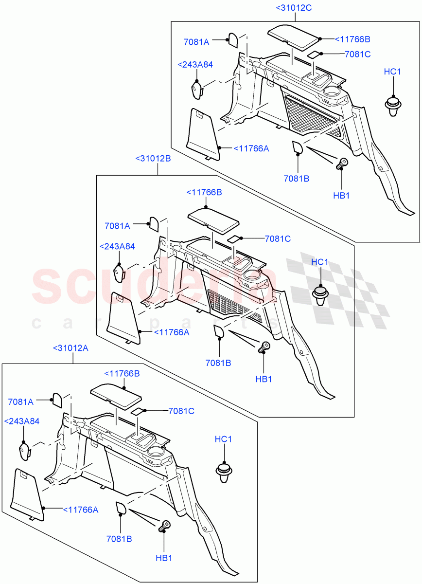Side Trim (Luggage Compartment) ((V) FROMAA000001) of Land Rover Land Rover Discovery 4 (2010-2016) [3.0 Diesel 24V DOHC TC]