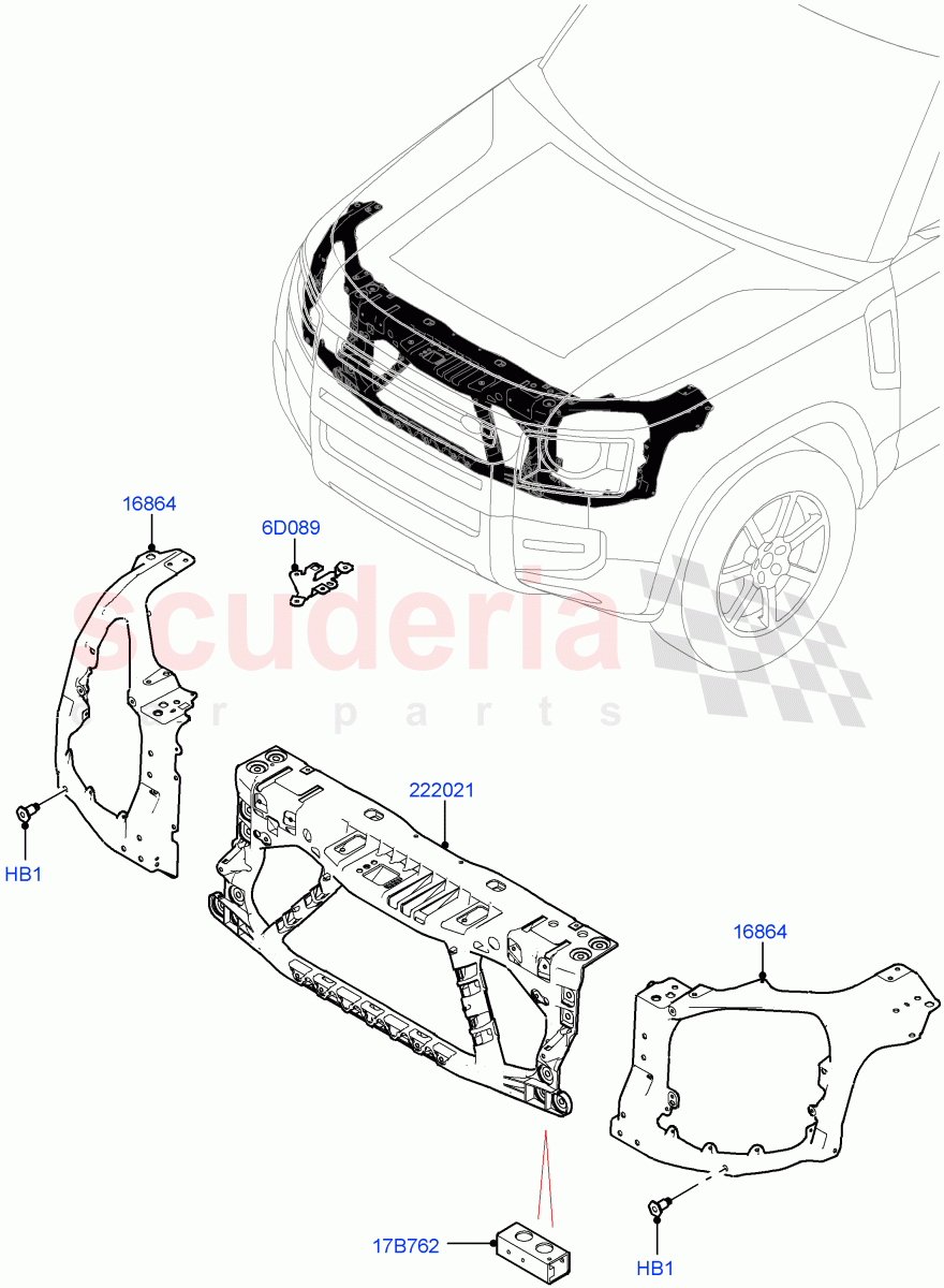 Front Panels, Aprons & Side Members (Front Panel) of Land Rover Land Rover Defender (2020+) [3.0 I6 Turbo Petrol AJ20P6]