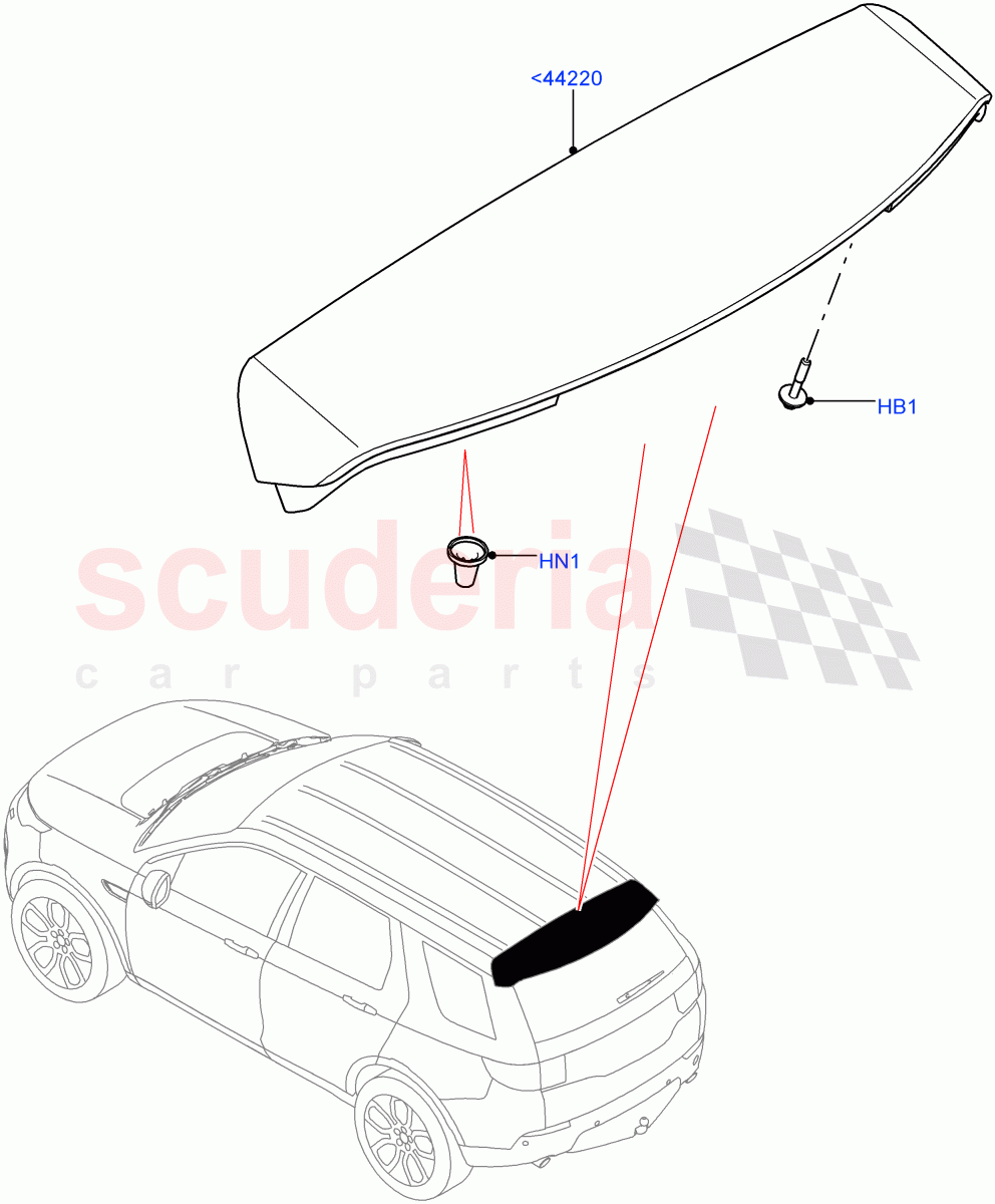 Spoiler And Related Parts (Itatiaia (Brazil)) ((V) FROMGT000001) of Land Rover Land Rover Discovery Sport (2015+) [1.5 I3 Turbo Petrol AJ20P3]