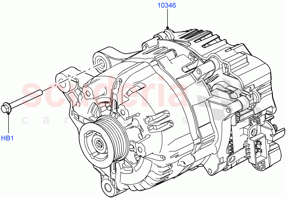 Alternator And Mountings (Electric Engine Battery-MHEV) ((V) FROMKA000001) of Land Rover Land Rover Range Rover (2012-2021) [3.0 I6 Turbo Diesel AJ20D6]
