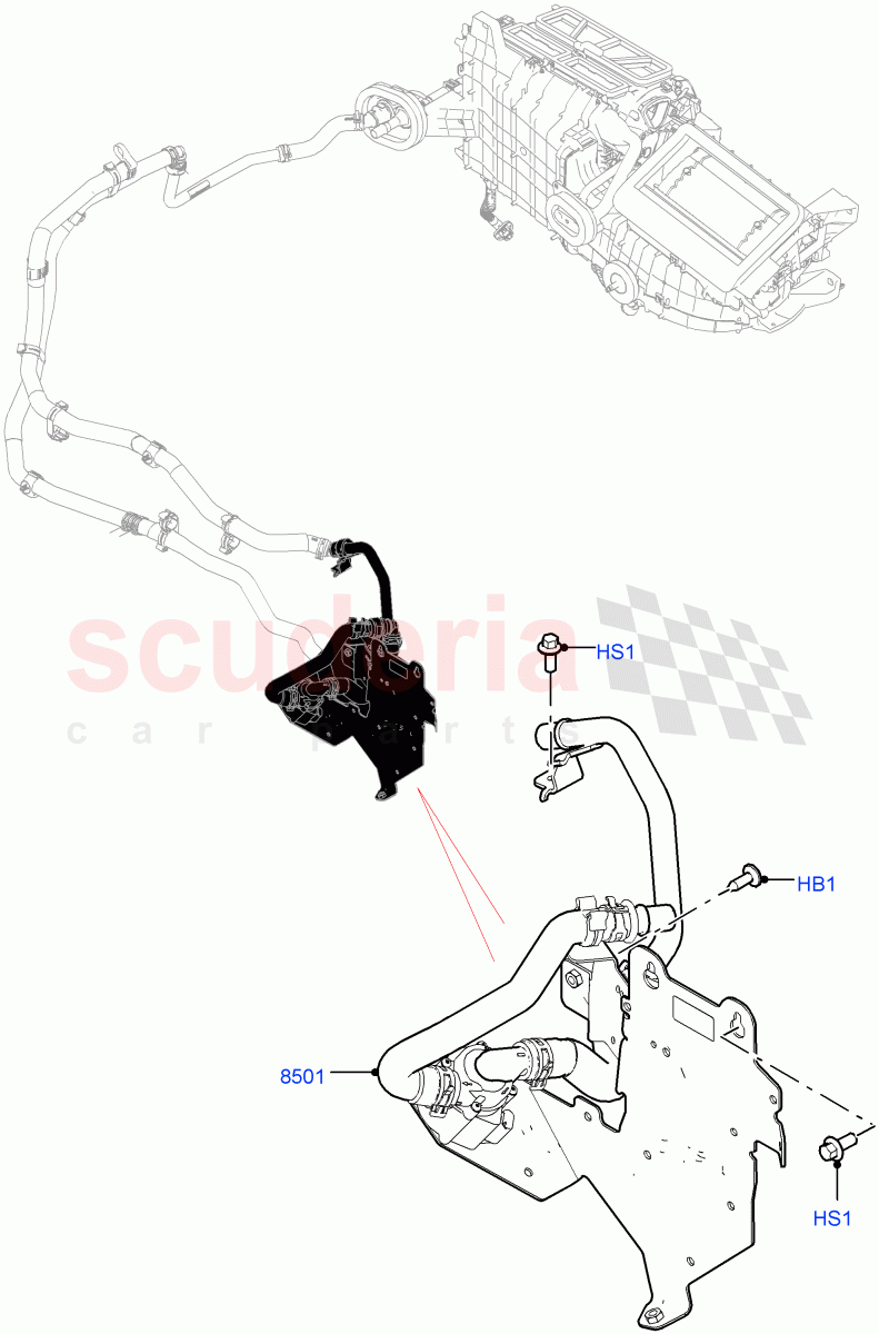 Auxiliary Circulation Coolant Pump(3.0L DOHC GDI SC V6 PETROL,Electric Auxiliary Coolant Pump) of Land Rover Land Rover Range Rover Velar (2017+) [3.0 Diesel 24V DOHC TC]