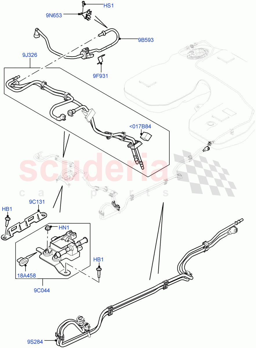 Fuel Lines (Front) (3.0L DOHC GDI SC V6 PETROL, (+) "CDN/USA", Flex Fuel - E100, (+) "KOR") of Land Rover Land Rover Range Rover (2012-2021) [3.0 DOHC GDI SC V6 Petrol]