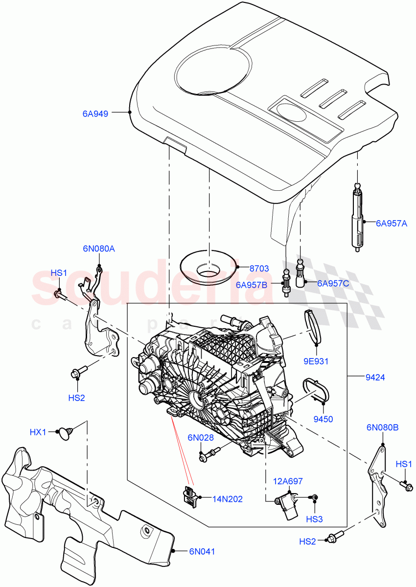 Inlet Manifold (1.5L AJ20P3 Petrol High PHEV, Halewood (UK), 1.5L AJ20P3 Petrol High) ((V) FROMLH000001) of Land Rover Land Rover Range Rover Evoque (2019+) [1.5 I3 Turbo Petrol AJ20P3]