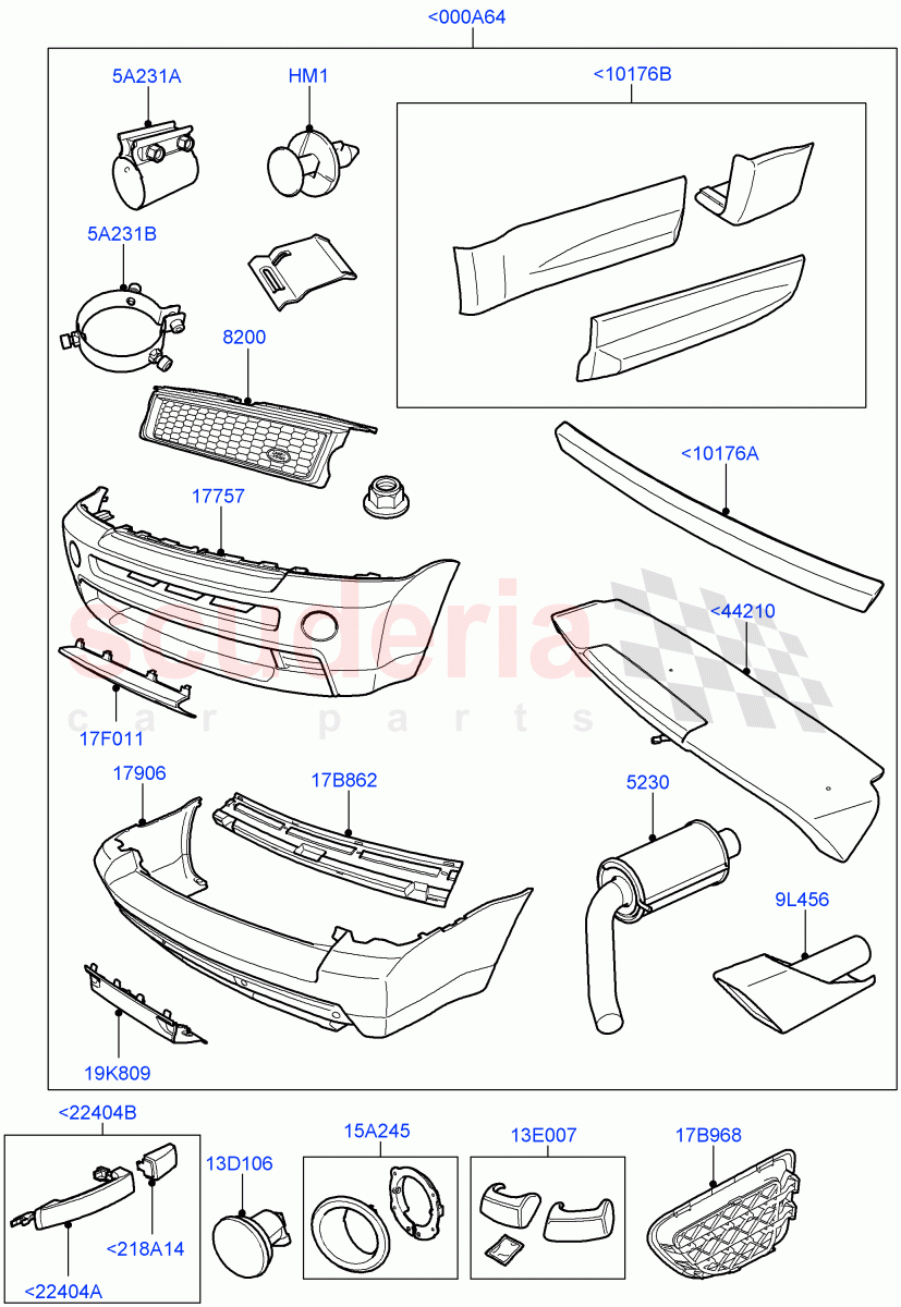 Complete Vehicle Body Dress Up Kits(Accessory, HST) of Land Rover Land Rover Range Rover Sport (2005-2009) [2.7 Diesel V6]