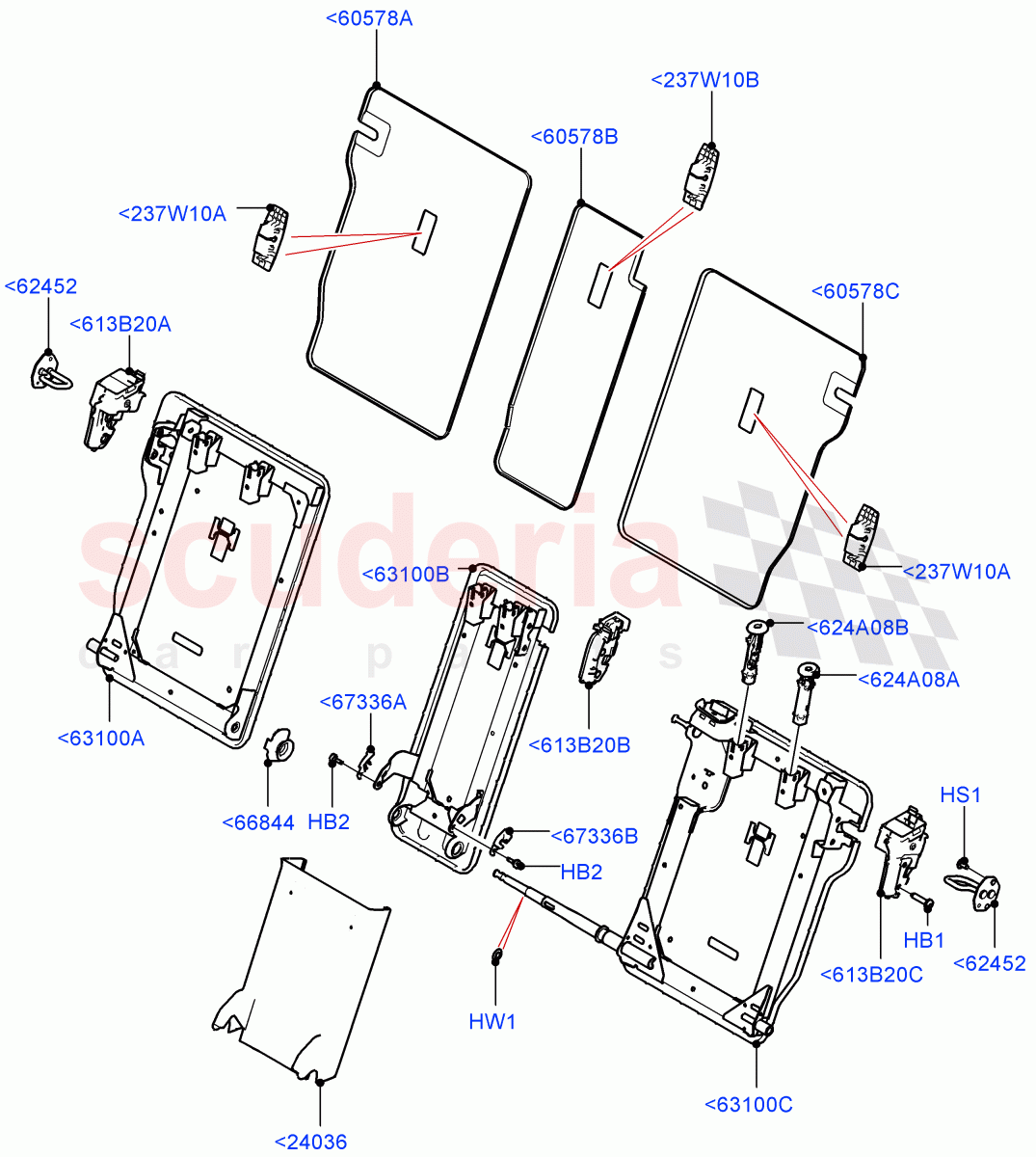 Rear Seat Back(Halewood (UK)) of Land Rover Land Rover Range Rover Evoque (2019+) [2.0 Turbo Diesel AJ21D4]