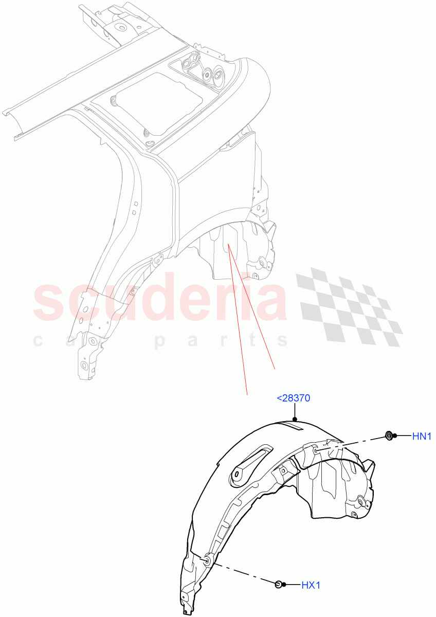 Side Panels - Inner (Wheelarch) (Changsu (China)) of Land Rover Land Rover Range Rover Evoque (2019+) [2.0 Turbo Diesel AJ21D4]
