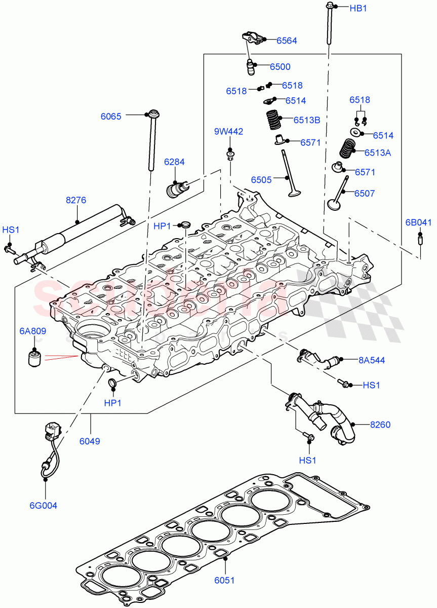 Cylinder Head(Nitra Plant Build)(3.0L AJ20P6 Petrol High)((V)FROML2000001) of Land Rover Land Rover Defender (2020+) [3.0 I6 Turbo Petrol AJ20P6]