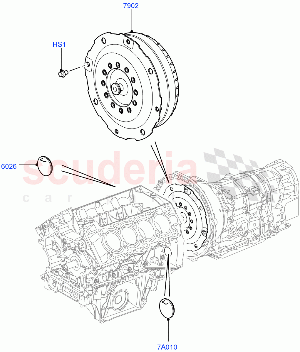 Converter (3.0 V6 Diesel, 6 Speed Auto Transmission ZF 6HP28, 5.0L OHC SGDI SC V8 Petrol - AJ133, 5.0L OHC SGDI NA V8 Petrol - AJ133) ((V) FROMAA000001) of Land Rover Land Rover Range Rover Sport (2010-2013) [3.0 Diesel 24V DOHC TC]